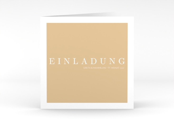 Hochzeitseinladung Simply quadr. Klappkarte beige