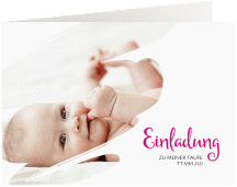 Einladung Taufe Dream A6 Klappkarte quer pink