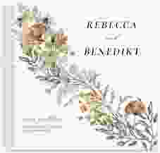 Gästebuch Hochzeit Wildfang Ringbindung weiss mit getrockneten Wiesenblumen