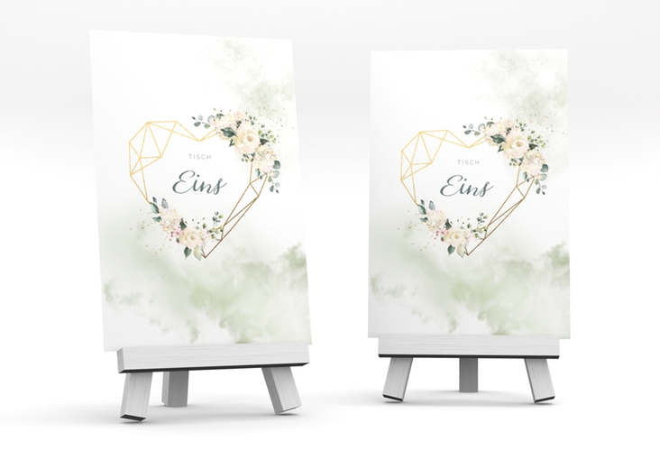 Tischnummer Hochzeit Adore Tischaufsteller gruen