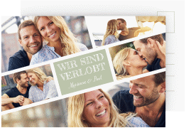 Klick: Details zu Verlobungskarte zur Hochzeit "Rise" anzeigen Verlobungskarte zur Hochzeit Rise A6 Postkarte gruen