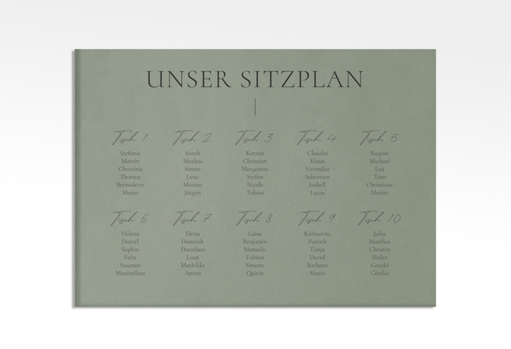 Sitzplan Leinwand Hochzeit Hochzeitsfreude 70 x 50 cm Leinwand gruen