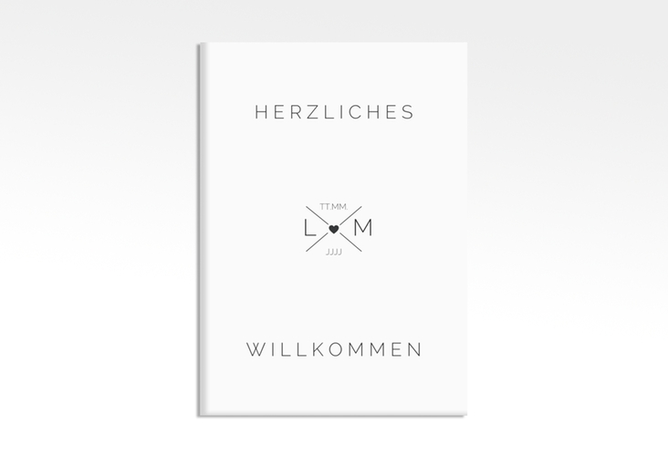 Willkommensschild Hochzeit Initials 50 x 70 cm Leinwand mit Initialen im minimalistischen Design