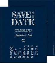 Klick: Details zu Save the Date-Kalenderblatt "Rise" anzeigen Save the Date-Kalenderblatt Rise Kalenderblatt-Karte blau