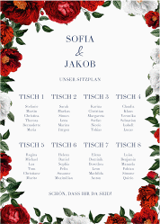 Klick: Details zu Sitzplan Poster Hochzeit "Florista" anzeigen Sitzplan Poster Hochzeit Florista 50 x 70 cm Poster weiss