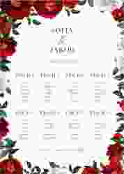 Sitzplan Poster Hochzeit Florista 50 x 70 cm Poster weiss
