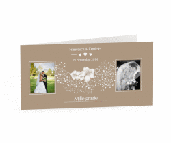 Klick: Details zu Ringraziamenti matrimonio collezione Pescara anzeigen Ringraziamenti matrimonio collezione Pescara DIN lang Klappkarte beige