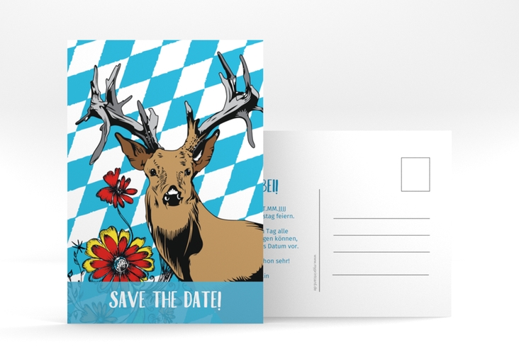 Save the Date-Postkarte Geburtstag Platzhirsch A6 Postkarte