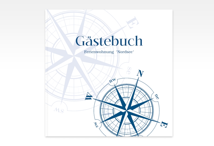 Gästebuch Creation Ferienwohnung Nordsee 20 x 20 cm, Hardcover mit Windrose