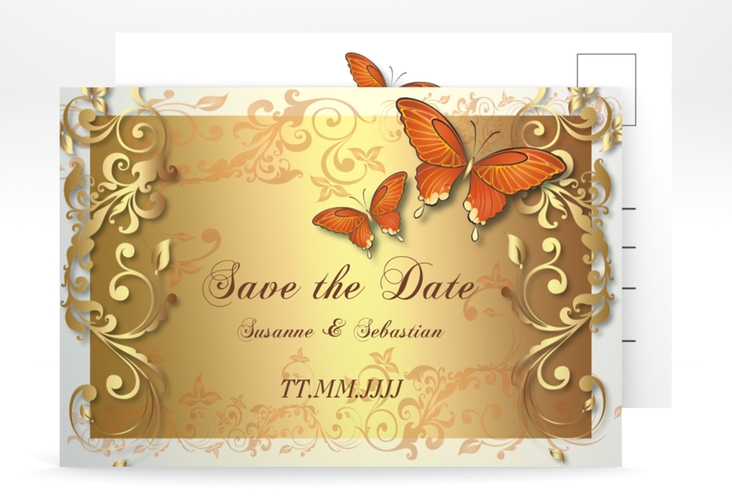 Save the Date-Postkarte Toulouse A6 Postkarte orange hochglanz