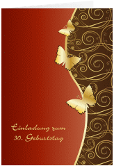 Einladung 30. Geburtstag Sarah A6 Klappkarte hoch rot