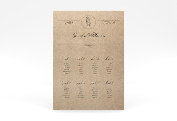Sitzplan Poster Hochzeit Colorado 50 x 70 cm Poster
