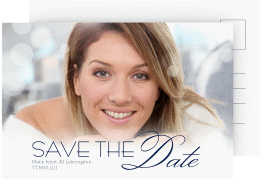 Save the Date-Postkarte Geburtstag Luminous A6 Postkarte blau