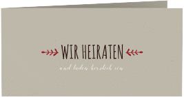 Klick: Details zu Hochzeitseinladung "Eden" anzeigen Hochzeitseinladung Eden lange Klappkarte quer rot