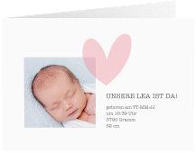 Geburtskarte Virgin A6 Klappkarte quer rosa