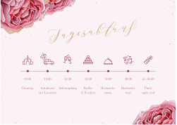 Klick: Details zu Tagesablauf Poster Hochzeit "Cherie" anzeigen Tagesablauf Poster Hochzeit Cherie 70 x 50 cm Poster rosa