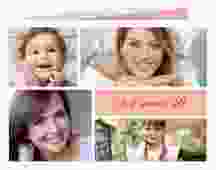 Einladung 40. Geburtstag Bilderserie A6 Klappkarte quer rosa mit mehreren Fotos
