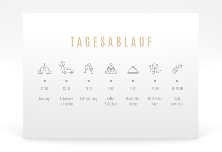 Tagesablauf Poster Hochzeit Memory 70 x 50 cm Poster beige