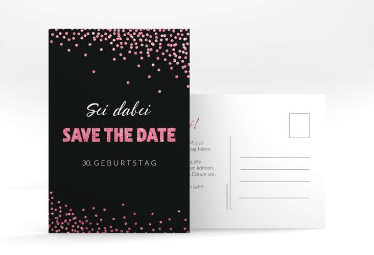 Save the Date-Postkarte Geburtstag "Glitzer" A6 Postkarte