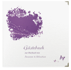 Klick: Details zu Gästebuch Selection Hochzeit "Mailand" anzeigen Gästebuch Selection Hochzeit Mailand Leinen-Hardcover lila