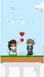 Tischnummer Hochzeit Pixel Tischaufsteller bunt