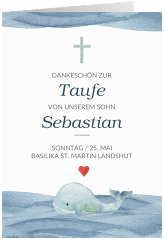 Danksagung Taufe "Blauwal"