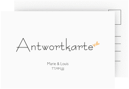 Klick: Details zu Antwortkarte Hochzeit "Twohearts" anzeigen Antwortkarte Hochzeit Twohearts A6 Postkarte beige