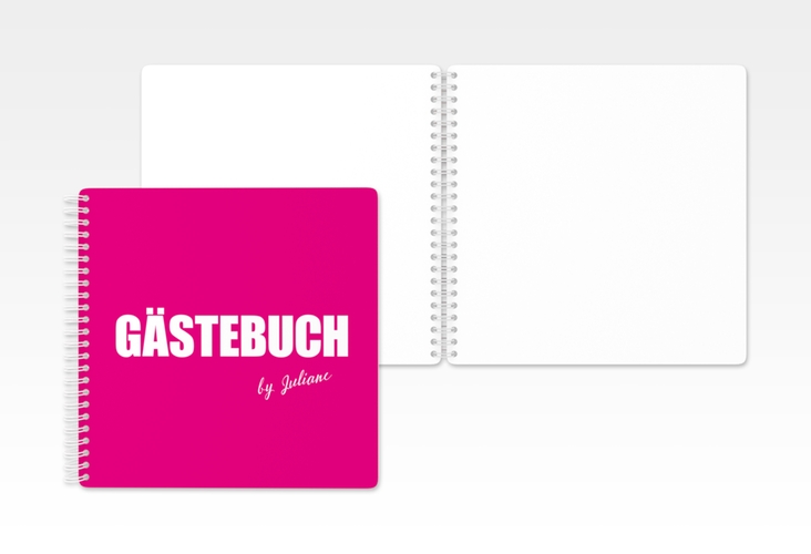 Gästebuch Geburtstag Zig Ringbindung pink