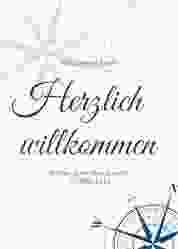 Willkommensschild Poster Windrose 50 x 70 cm Poster blau