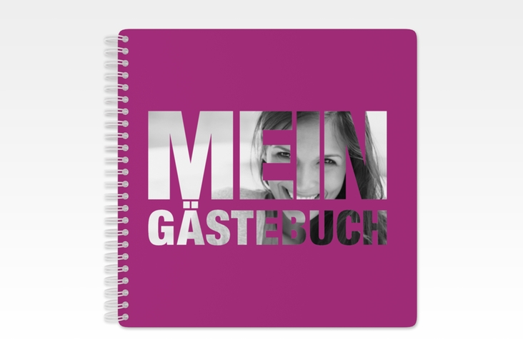 Gästebuch Geburtstag Numbers Ringbindung pink