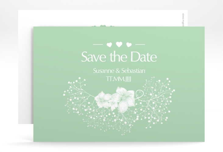 Save the Date-Karte Hochzeit Jena A6 Karte quer mint hochglanz
