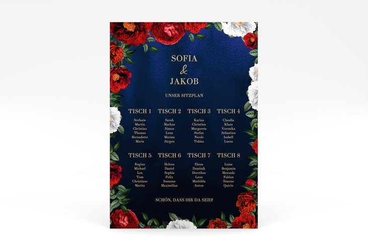 Sitzplan Poster Hochzeit Florista 50 x 70 cm Poster