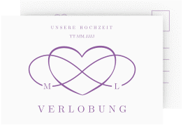 Klick: Details zu Verlobungskarte Hochzeit "Infinity" anzeigen Verlobungskarte Hochzeit Infinity A6 Postkarte lila