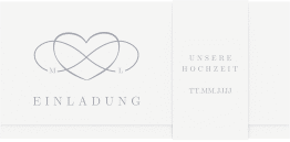 Klick: Details zu Hochzeitseinladung "Infinity" anzeigen Hochzeitseinladung Infinity Wickelfalzkarte + Banderole grau