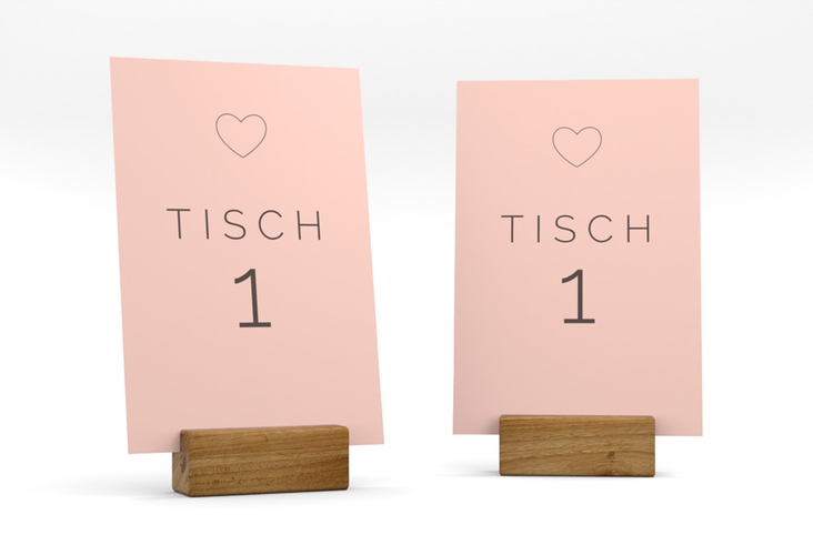 Tischnummer Hochzeit Lebenstraum Tischaufsteller grau hochglanz