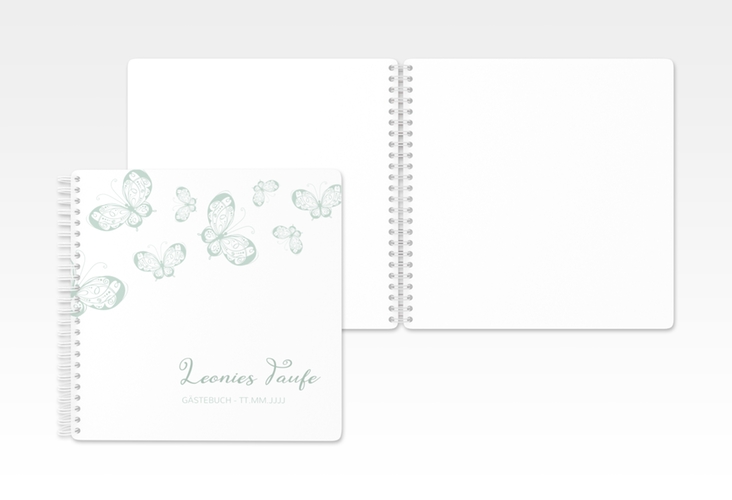 Gästebuch Taufe Protection Ringbindung mint