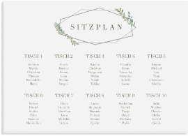 Klick: Details zu Sitzplan Leinwand Hochzeit "Herbarium" anzeigen Sitzplan Leinwand Hochzeit "Herbarium" 70 x 50 cm Leinwand gold
