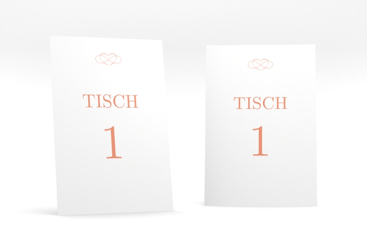Tischnummer Hochzeit Infinity Tischaufsteller apricot