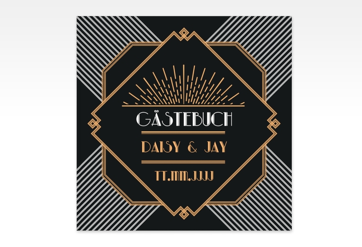 Gästebuch Creation Gatsby 20 x 20 cm, Hardcover schwarz im 20er-Jahre-Stil