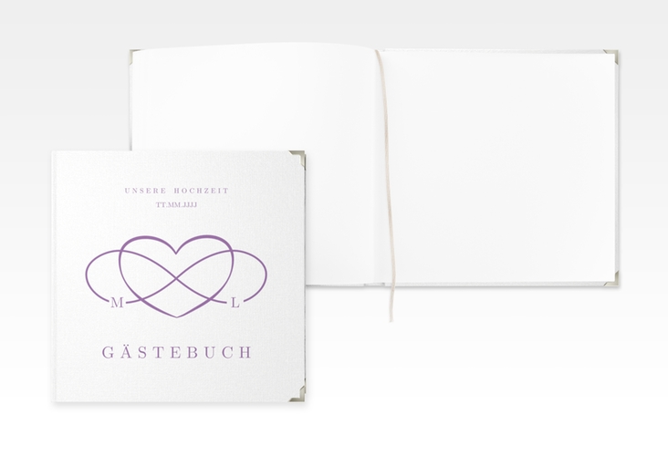 Gästebuch Selection Hochzeit Infinity Leinen-Hardcover lila
