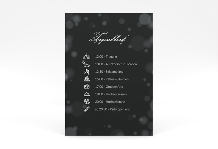 Tagesablauf Poster Hochzeit Bokeh 50 x 70 cm Poster