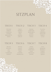 Klick: Details zu Sitzplan Poster Hochzeit "Vintage" anzeigen Sitzplan Poster Hochzeit Vintage 50 x 70 cm Poster beige mit floraler Spitze