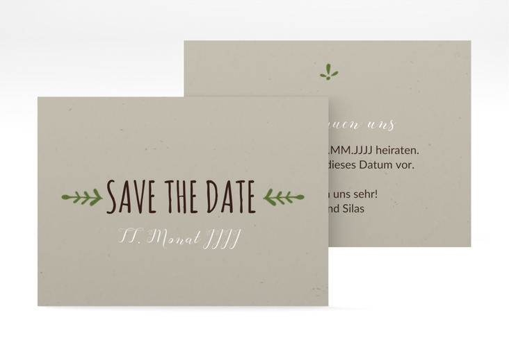 Save the Date-Visitenkarte Eden Visitenkarte quer gruen