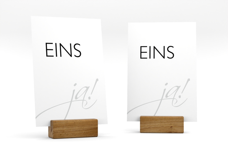 Tischnummer Hochzeit Clarity Tischaufsteller weiss