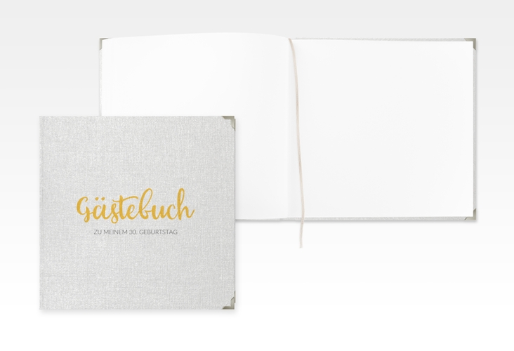 Gästebuch Selection Geburtstag Handwriting Leinen-Hardcover gelb