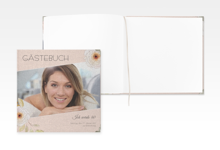 Gästebuch Selection Geburtstag Fleur Leinen-Hardcover