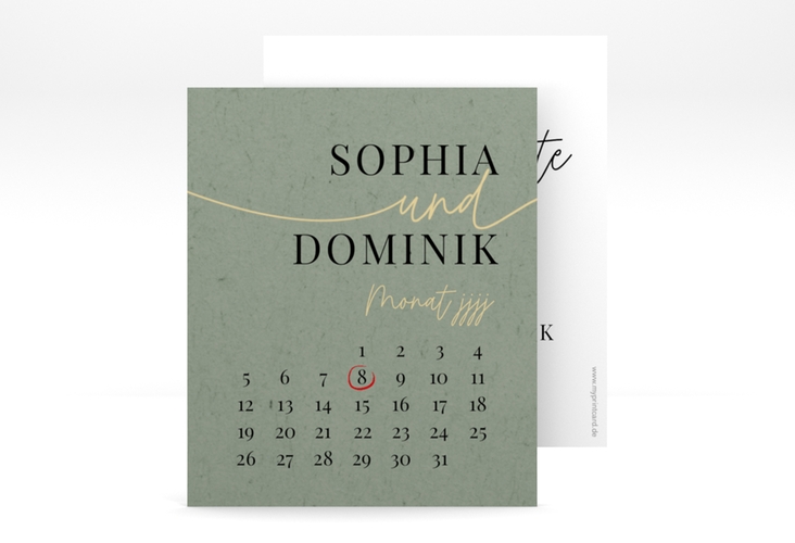 Save the Date-Kalenderblatt Easy Kalenderblatt-Karte im modernen minimalistischen Design