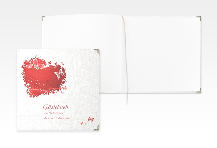 Gästebuch Selection Hochzeit "Mailand" Leinen-Hardcover rot
