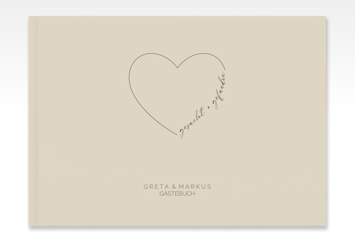 Gästebuch A4 quer Lebenstraum A4 quer, Hardcover beige