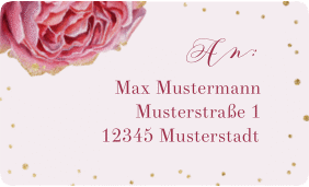 Klick: Details zu Empfängeretikett Hochzeit "Cherie" anzeigen Empfängeretikett Hochzeit Cherie 63,5 x 38,1 mm rosa